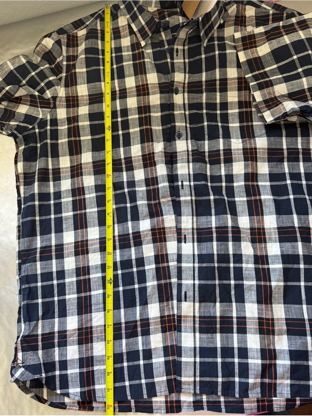 NWT The North Face Men’s Navy & White Plaid Short-Sleeve Shirt XXL